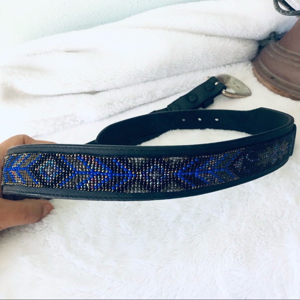 Justin Boots > Black Leather Aztec Beaded Western Belt > 30 - Picture 5 of 12